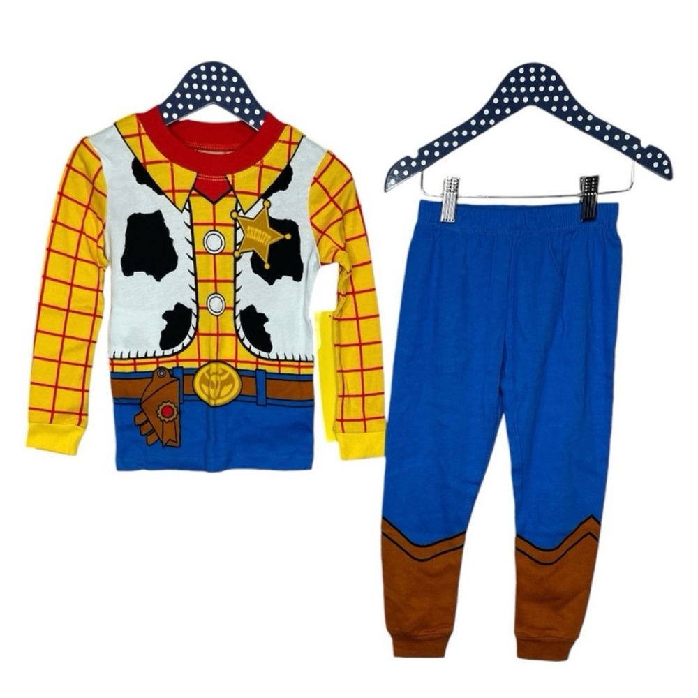 Disney Toy Story Boys Sheriff Woody Pajama Costume Set, Size 5 New